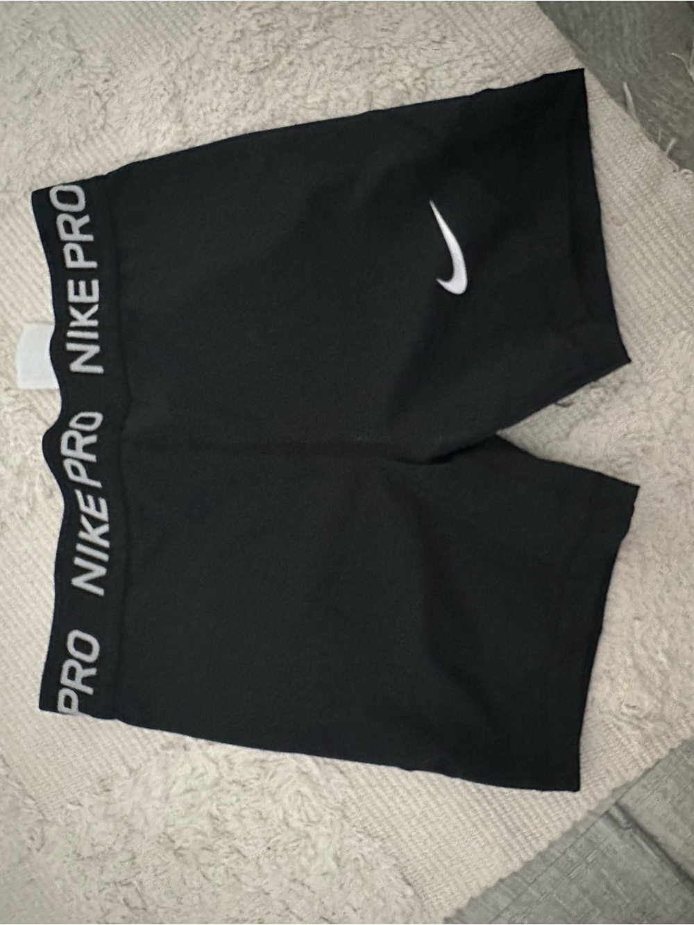 Nike Black Compression Shorts with White Swoosh